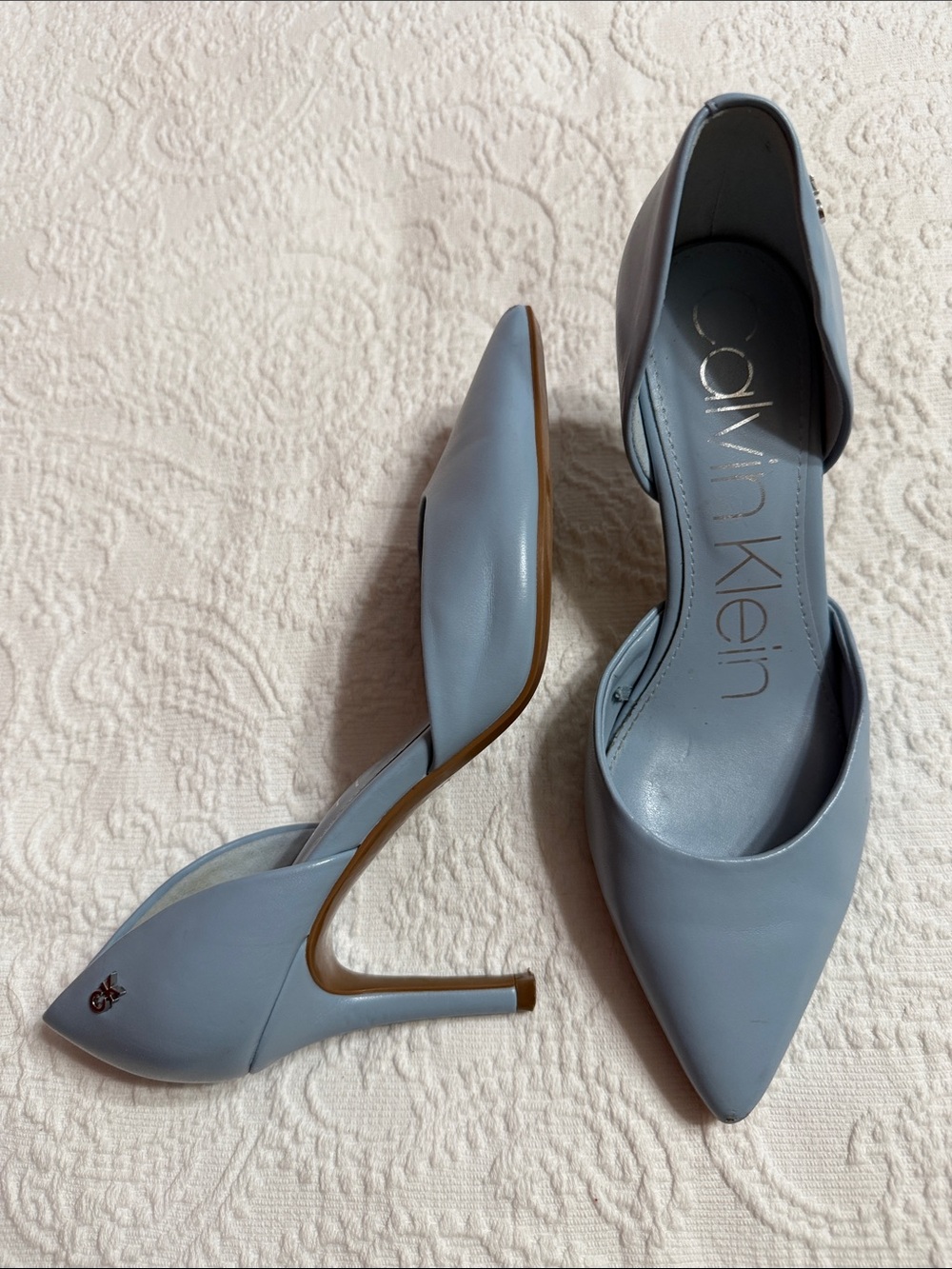 Calvin Klein Size 5.5M Dusty Blue Pointed Toe D'Orsay Heels